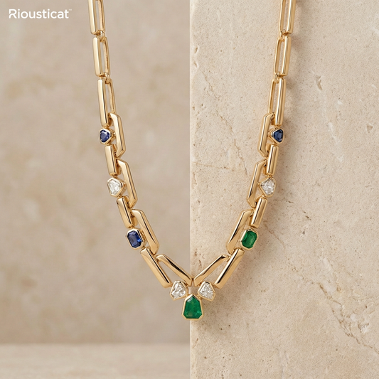 ✨Riousticat™ Aurora Gem Link Necklace